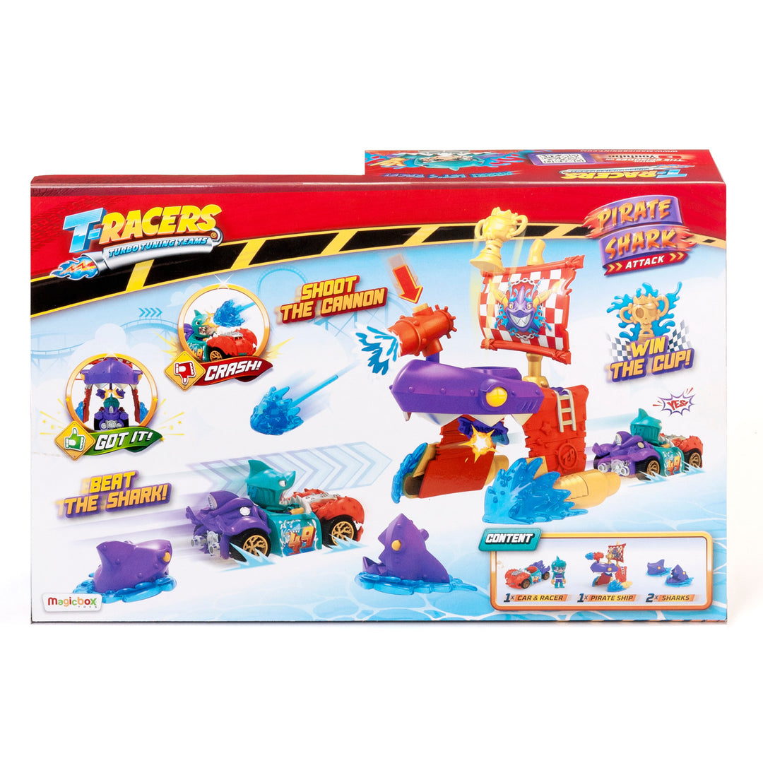 Ensemble T-Racers Pirate Shark Playset véhicule exclusif coffret de jeu