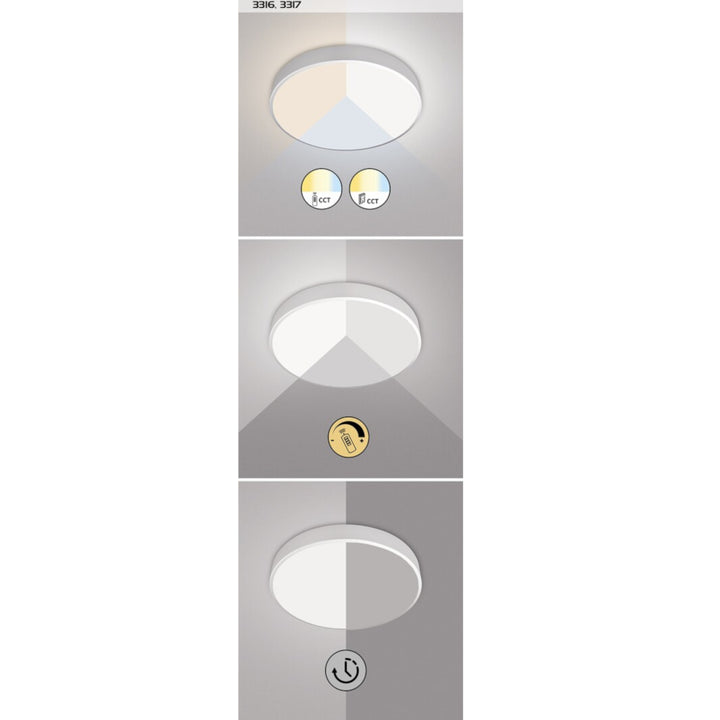 Ceiling Round LED Lamp Light 60W Modern Adjustable Colour Temperature Metal Frame