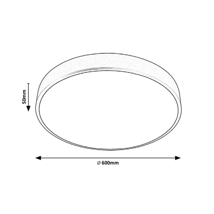 Deckenleuchte Tesia, ind. Ceil.LED 60W, m.schwarz,D60cm - Deckenplafond