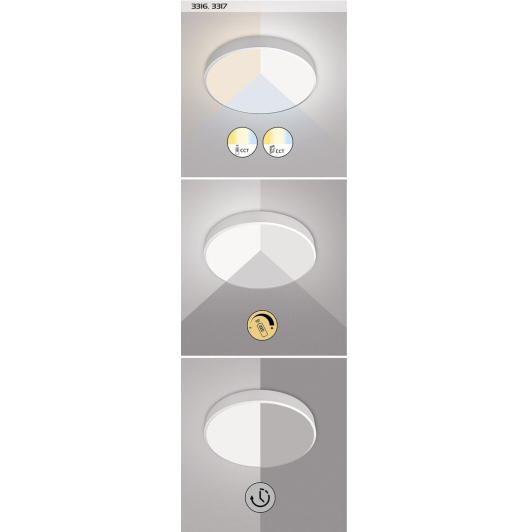 Ceiling Round LED Lamp Light 60W Modern Adjustable Colour Temperature Metal Frame