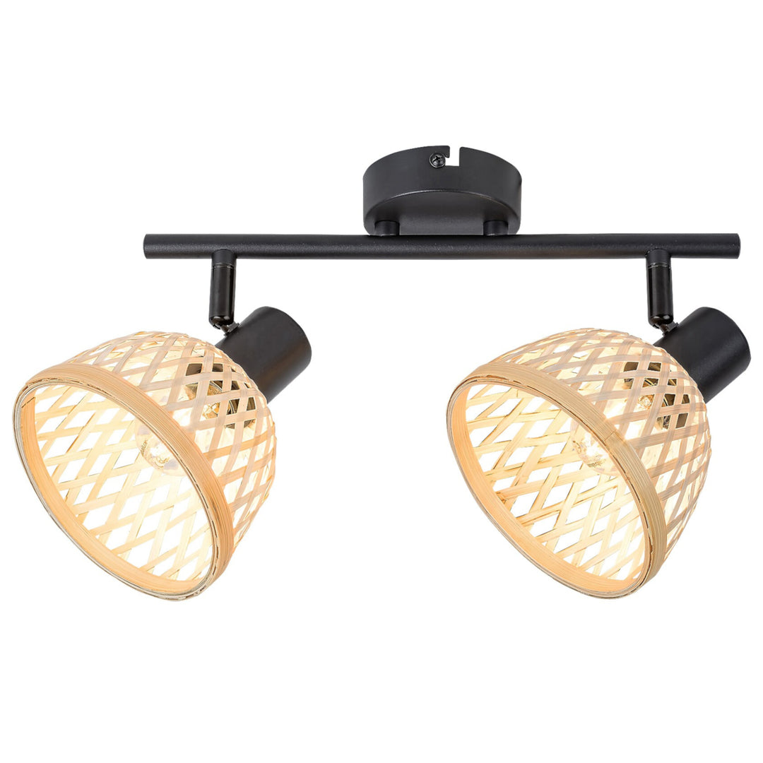 Rattan Wall Lamp E14 15W Spotlight Industrial Style IP20