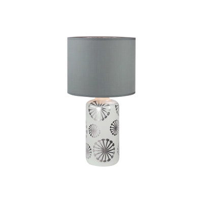 Lampada da tavolo in ceramica a forma di bottiglia da scrivania argento e grigio E27 60W moderna IP20