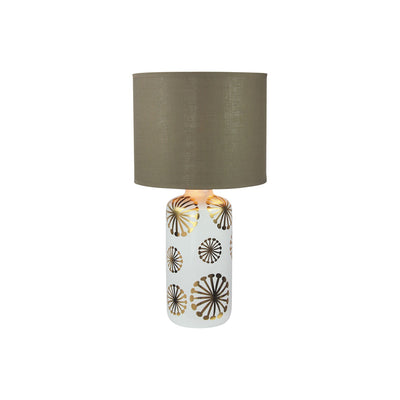 Lámpara de Mesa Cerámica Forma Botella Escritorio Marrón y Oro E27 60W Moderna IP20