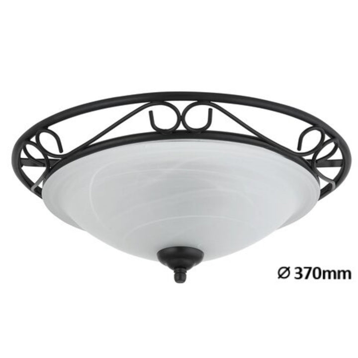 Rabalux - Plafondlamp Athen - D37 E27 | 2x60W - Zwart mat