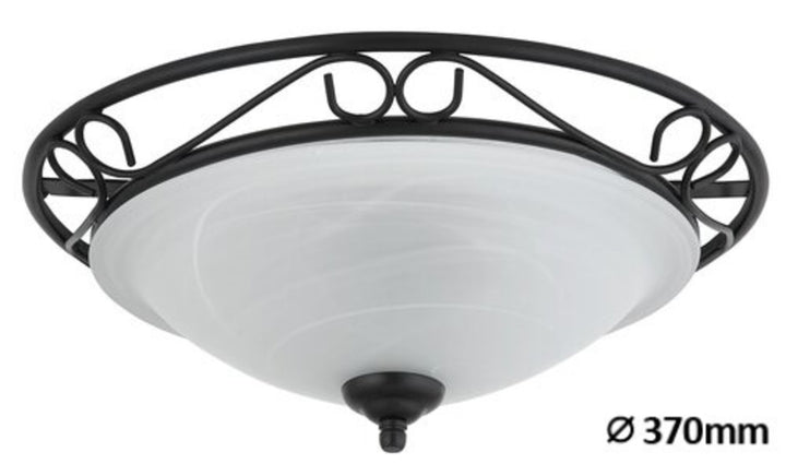 Rabalux - Plafondlamp Athen - D37 E27 | 2x60W - Zwart mat