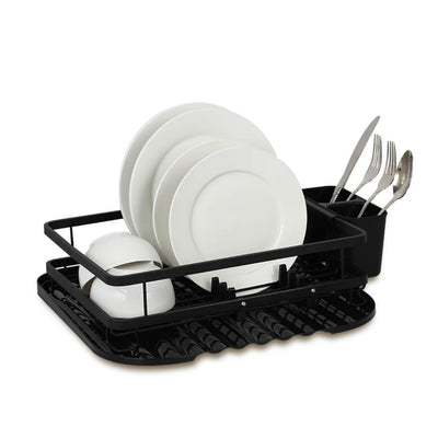Maestro MR-1024 Dish Drainer with 1 Shelf Dish Dryer with Cutlery Tack 40 cm Black