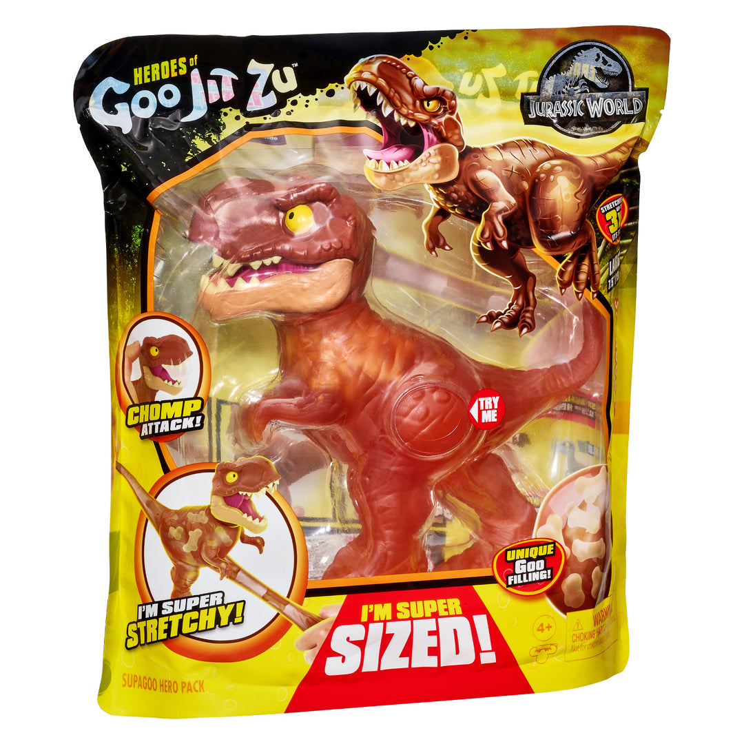 Eroi di Goo Jit Zu Jurassic World grande dinosauro Supagoo T.Rex figurina - altezza 19,5 cm