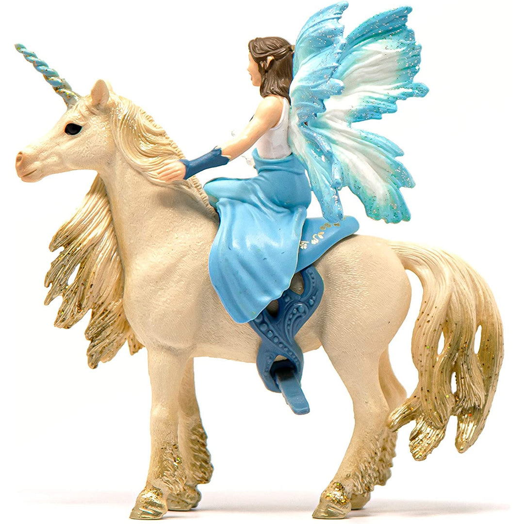 Schleich Bayala Fairy Princess Eyela Riding on Golden Unicorn Collectible Figurine Toy Set