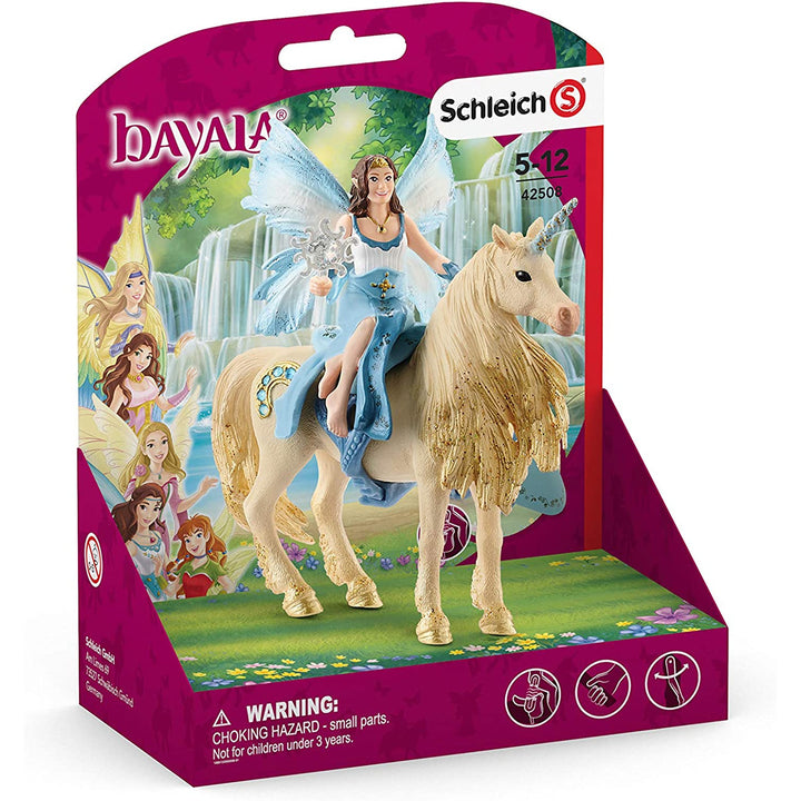 Schleich Bayala Fairy Princess Eyela Riding on Golden Unicorn Collectible Figurine Toy Set