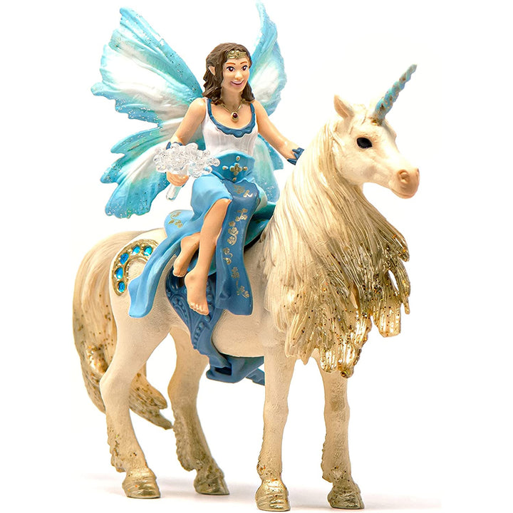 Schleich Bayala Fairy Princess Eyela Riding on Golden Unicorn Collectible Figurine Toy Set