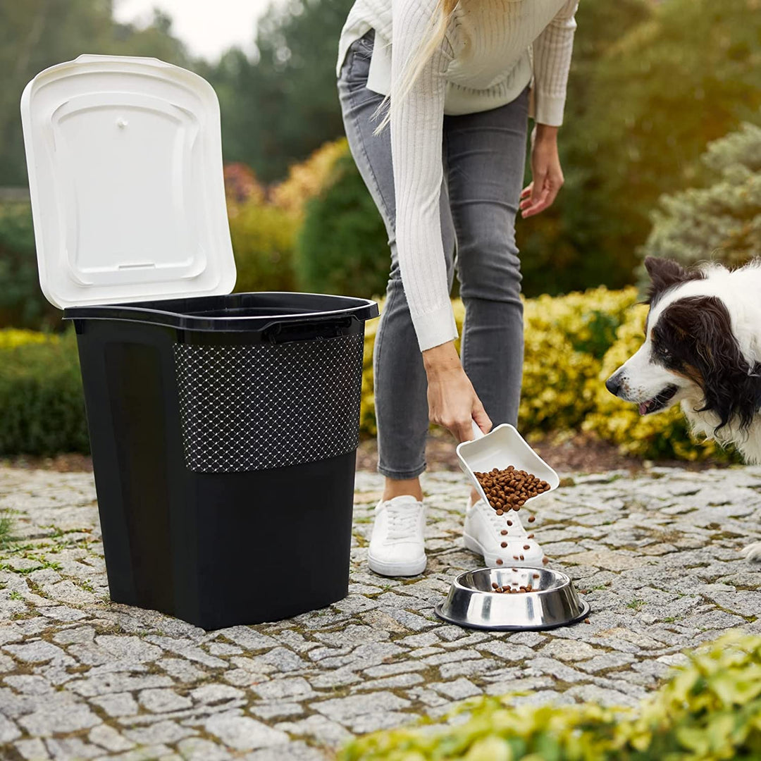 Rotho Archie, récipient à nourriture pour animaux de compagnie avec couvercle, plastique alimentaire (PP), sans BPA, noir, 38l