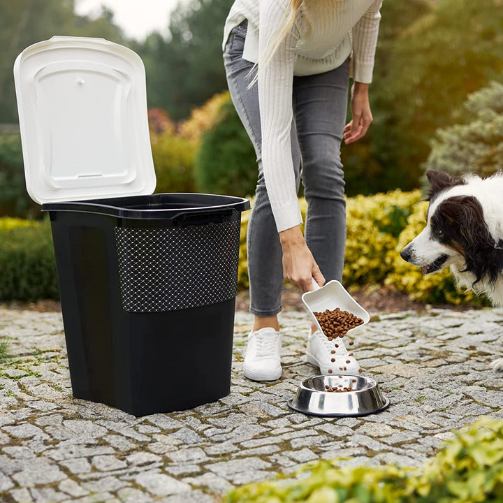 Contenedor de comida para mascotas Rotho Archie con tapa, plástico apto para alimentos (PP), sin BPA, negro, 38l