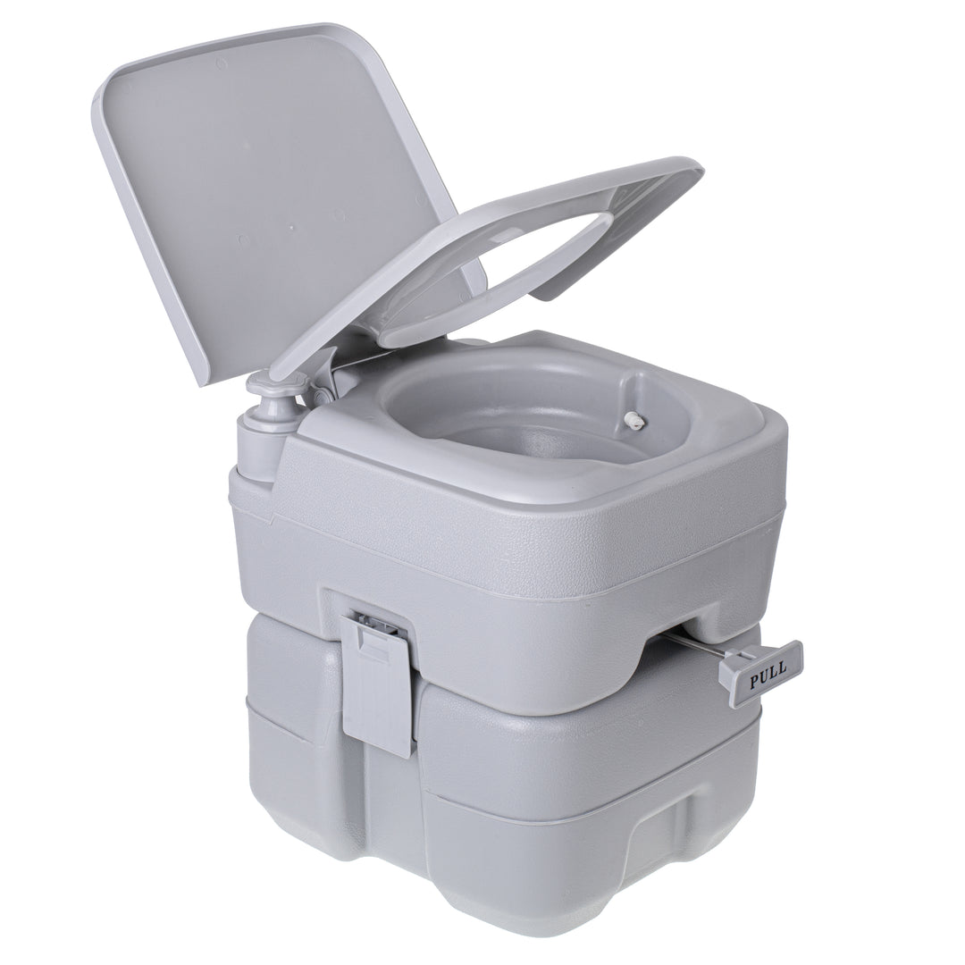Mobile 20-Liter-Toilette mit 13L Spülwasserbehälter Campingtoilette Toiletteneimer Reisetoilette Toilette Eimertoilette Mobil Camping