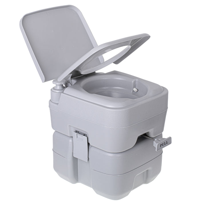 Mobile 20-Liter-Toilette mit 13L Spülwasserbehälter Campingtoilette Toiletteneimer Reisetoilette Toilette Eimertoilette Mobil Camping