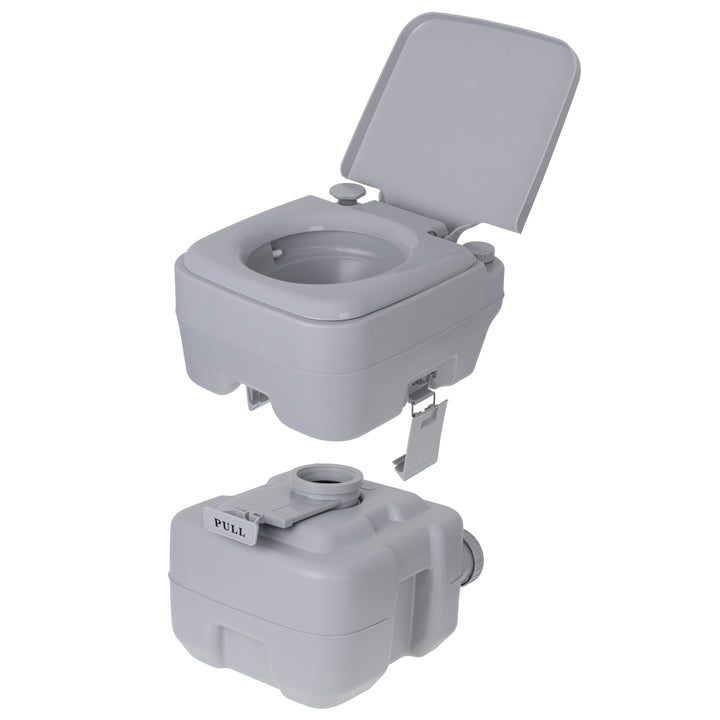 Mobile 20-Liter-Toilette mit 13L Spülwasserbehälter Campingtoilette Toiletteneimer Reisetoilette Toilette Eimertoilette Mobil Camping