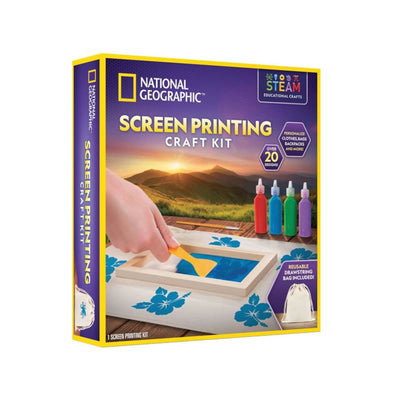 National Geographische Bildschirm Druck Handwerk Kit Papier Farbe Rahmen Schablonen Tasche Playset