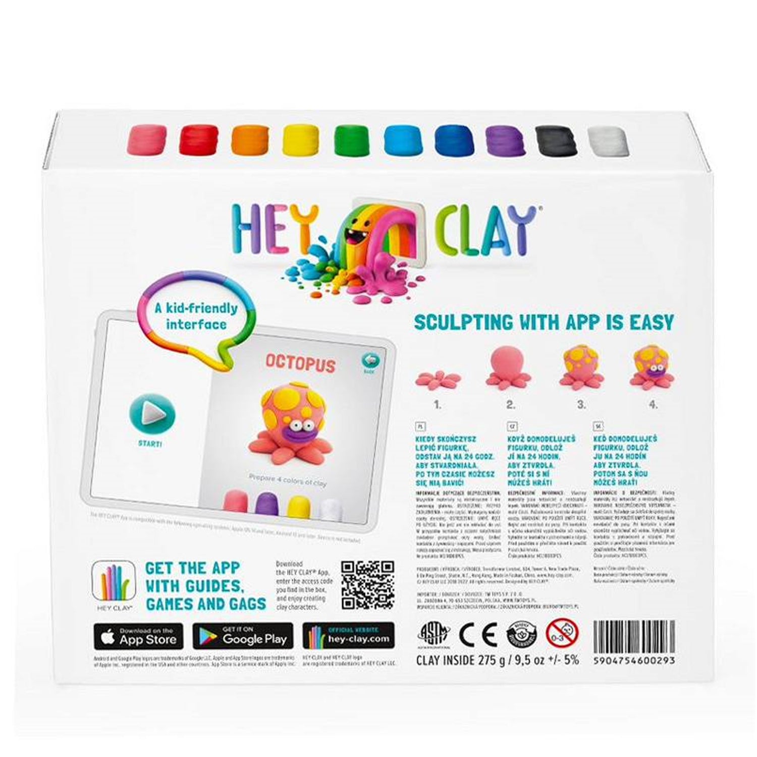 HEY CLAY Ocean: Shark, Octopus, Stingray Set - Air Dry Clay Kit 6 cans and  Sculpting Tools with Fun Interactive Instructions App