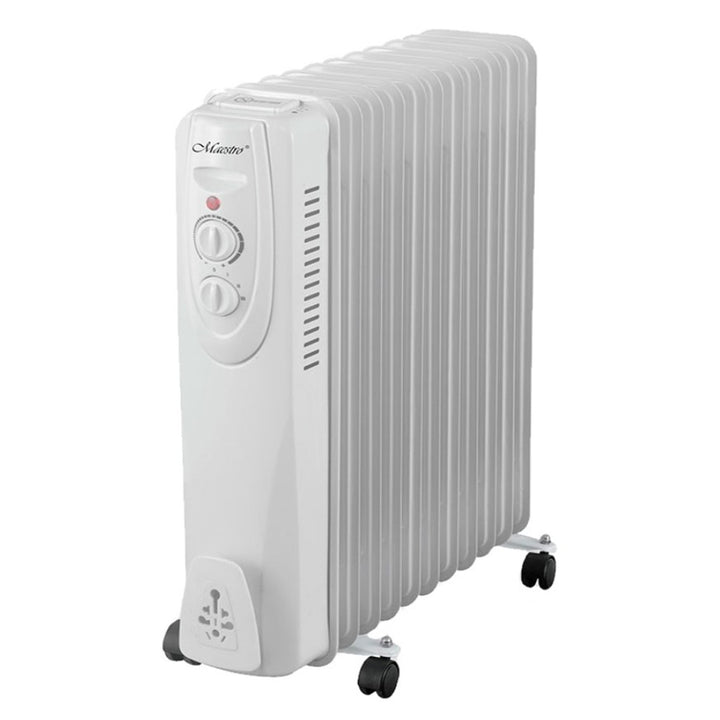 Electric Oil Heater 2500W 11 Ribs Adjustable Thermostat Wheels