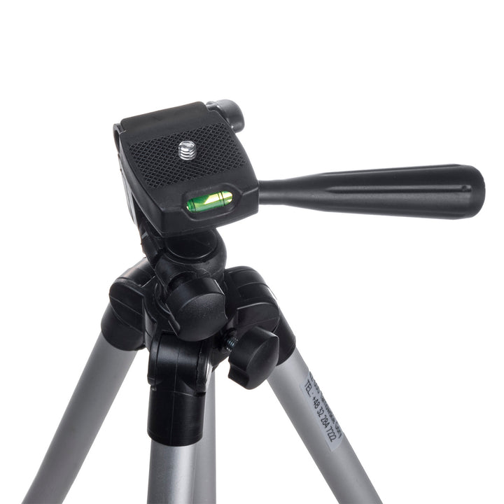 Maclean MC-164 Universelles 1/4"-Stativ mit Telefon Halter und Tragetasche Geeignet für Kameras Camcorder Smartphones Ringlichter Dreibein-Stativ Faltbar Verstellbare Höhe max. 102cm