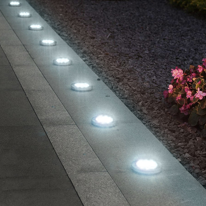 Maclean MCE318 LED Solar Bodenleuchten mit Erdspieß 12 LED SMD Neutralweiß 4000K 0,7W Solarlampe für Außen Wegeleuchte Gartenleuchten IP44 (1x Stück)