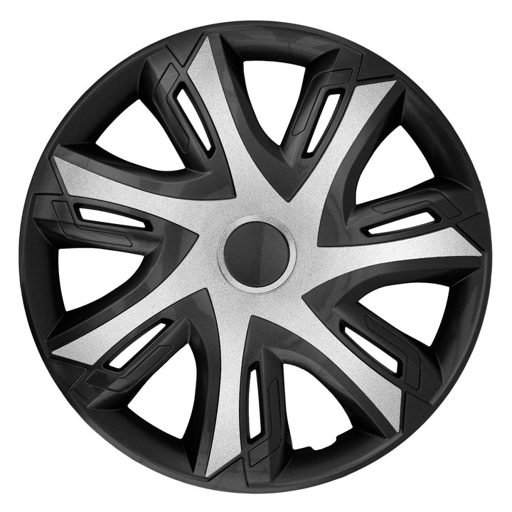 N-Power Wheel Covers for Steel Rms Two-tone Hubcaps Set of 4 Car KFZ Vehicle ABS plastic Silver Black, 14"