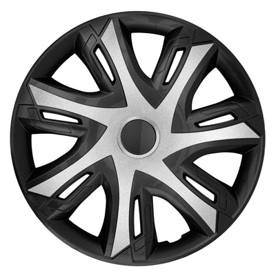 N-Power Wheel Covers for Steel Rms Two-tone Hubcaps Set of 4 Car KFZ Vehicle ABS plastic Silver Black, 16 "