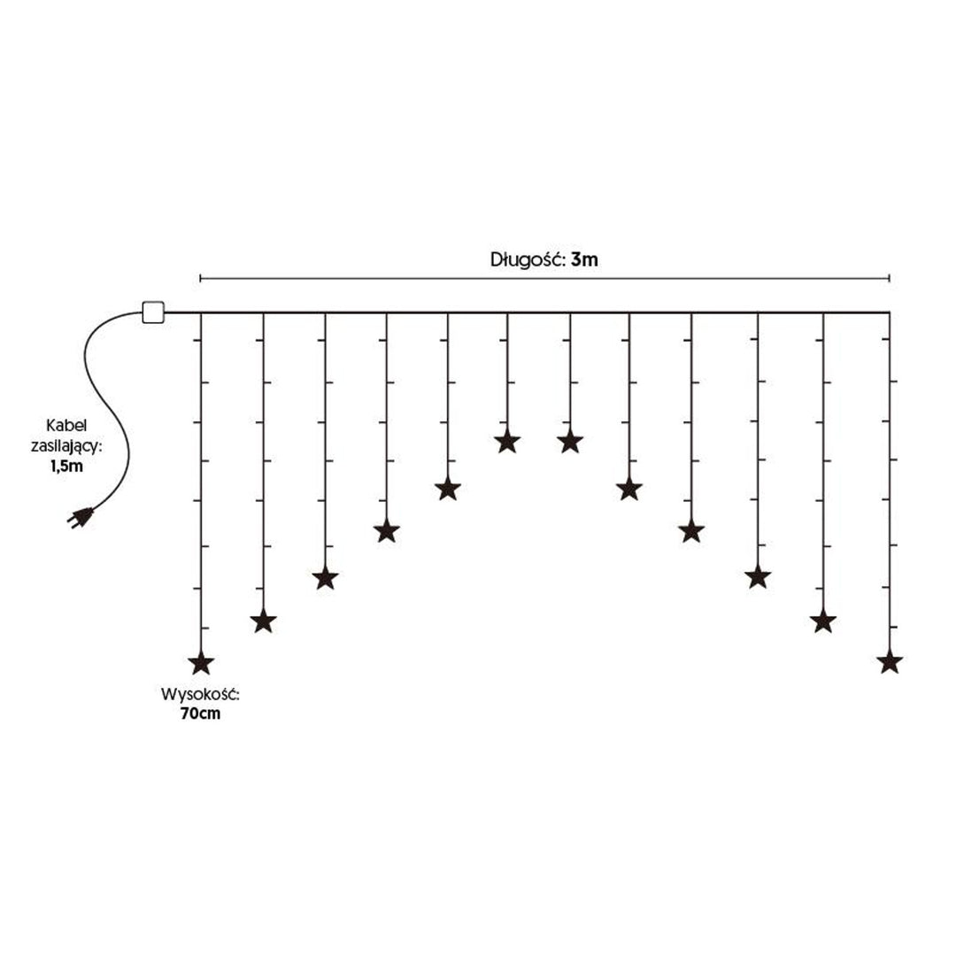 Rideau lumineux ML49C 16 icicles 136 LED 3m Stars blanc chaud