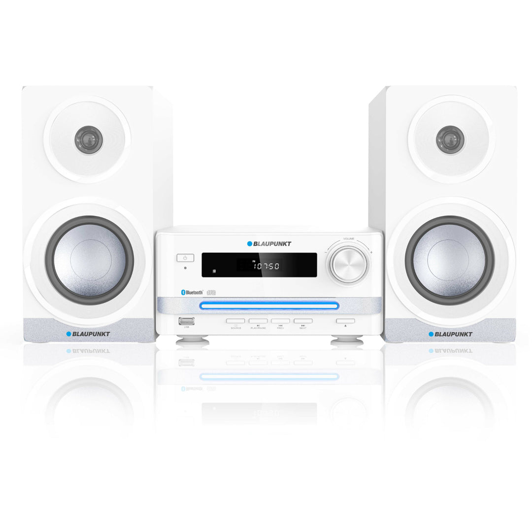 HiFi System Mikrosystem Kompaktanlage mit Bluetooth und CD/USB-Player Radio RMS: 15 W (2 x 7,5 W) LED Display AUX Equalizer Uhr Fernbedienung