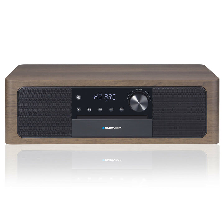 Mikrosystem mit Bluetooth HDMI ARC 50 W RMS (2 x 25 W) FM Radio CD-Player LED-Anzeige AUX Fernbedienung Holzgehäuse