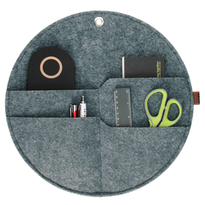 Bertoni - Groot wandorganizer wiel met zakken - Grijs XL - 45 cm