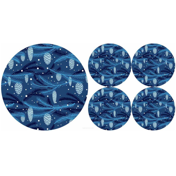 Set of round felt table placemats 1 + 4 - CONE