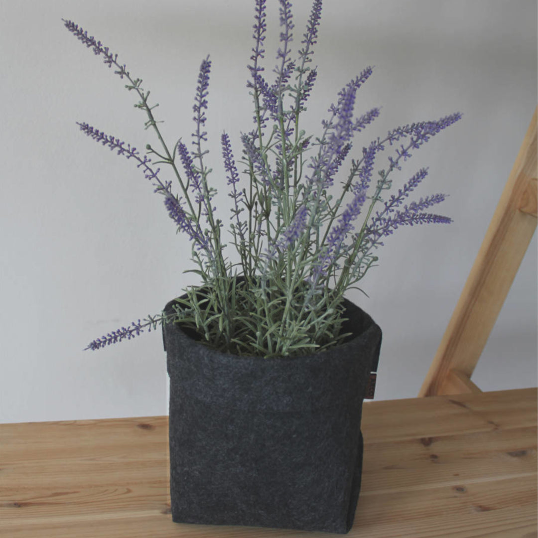 Flower Pot Cover Felt Size L 20cm Graphite Lightweight