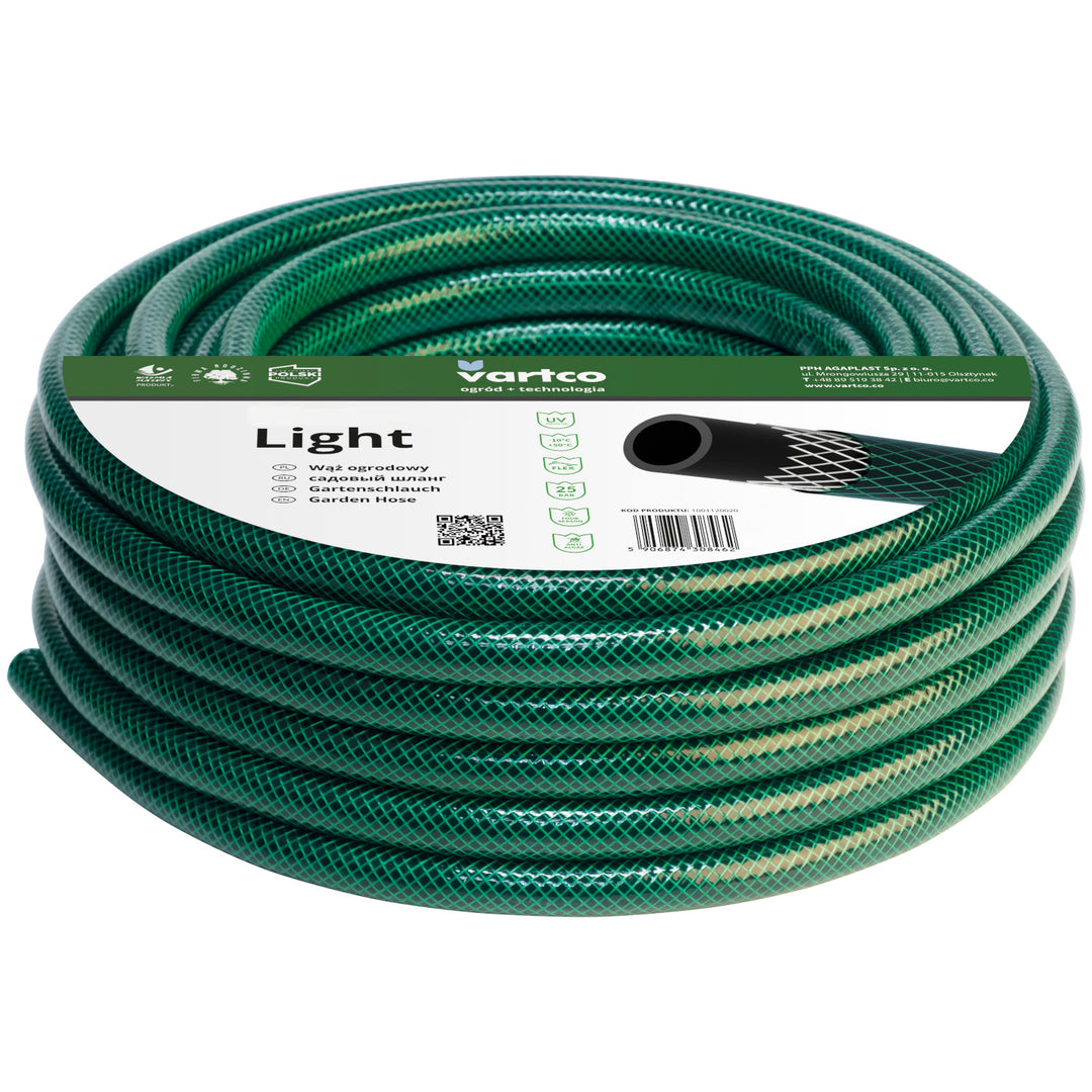 Tuyau d'arrosage 20m 1/2" Vartco Light + raccords + système d'arrosage