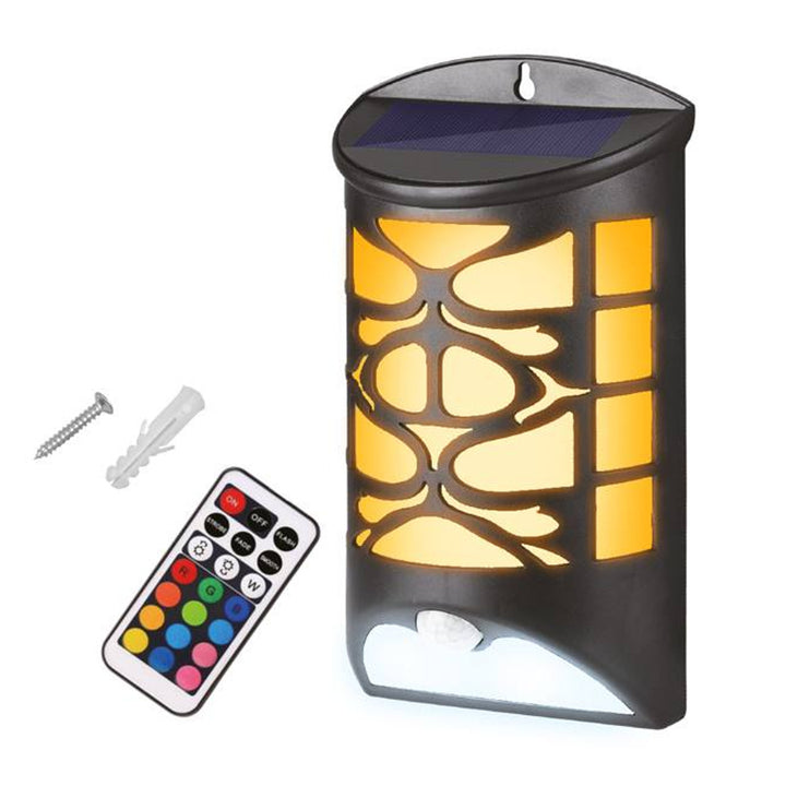 LAMPADA DA PARETE SOLARE LTC LXLL152, DECORATIVA, 30X LED SMD + RGB + TELECOMANDO, SENSORE DI MOVIMENTO, BATTERIA 1800MAH, SEGNALE ACUSTICO DI BENVENUTO