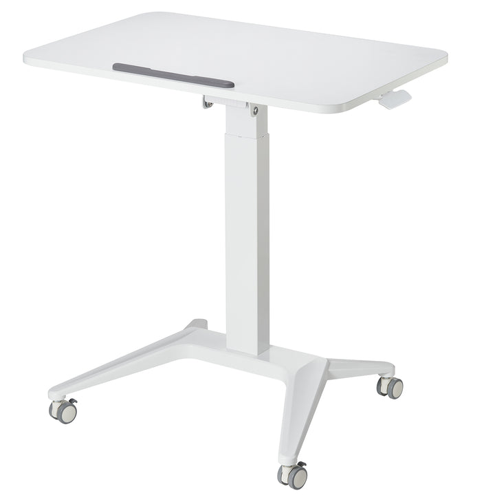 Maclean MC-453 Mobiler Laptop-Schreibtisch mit Pneumatischer Höhenverstellung Laptoptisch mit Rollen, 80x52 cm, max. 8 kg, Höhenverstellbar max. 109 cm (Weiß)