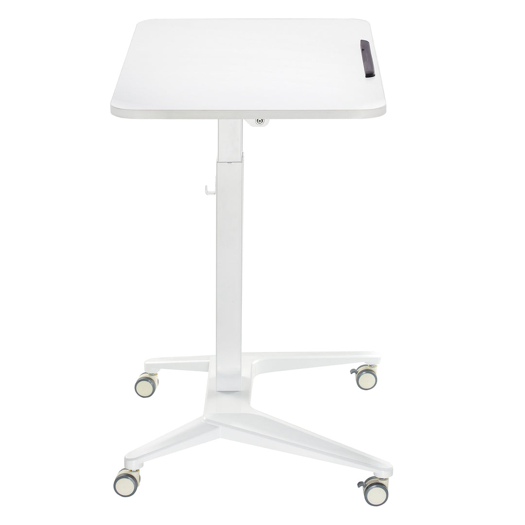 Maclean MC-453 Mobiler Laptop-Schreibtisch mit Pneumatischer Höhenverstellung Laptoptisch mit Rollen, 80x52 cm, max. 8 kg, Höhenverstellbar max. 109 cm (Weiß)