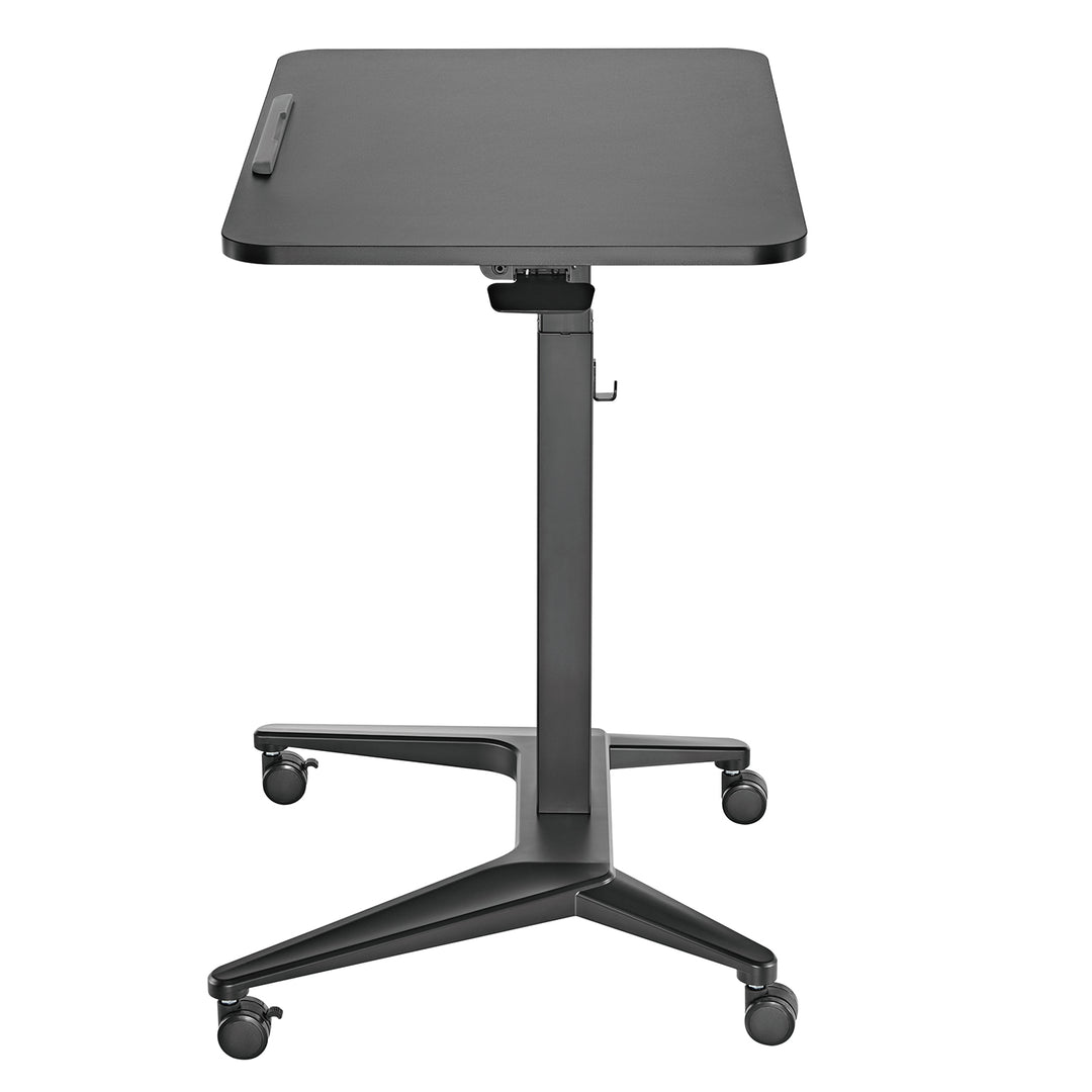 Maclean MC-453 B Mobile Laptop Desk with Pneumatic Height Adjustment, Laptop Table with Wheels, 80 x 52 cm, Max. 8 kg, Height Adjustable Max. 109 cm (Black)