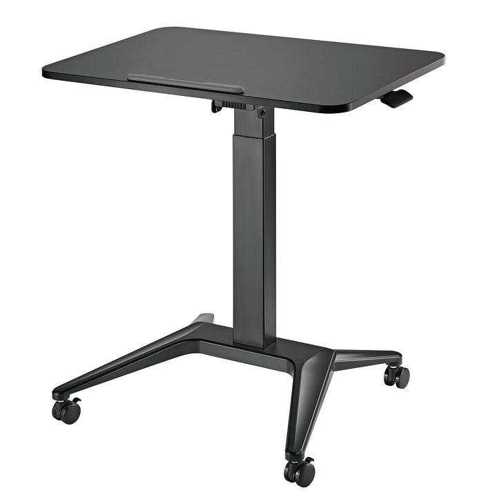 Maclean MC-453 Mobiler Laptop-Schreibtisch mit Pneumatischer Höhenverstellung Laptoptisch mit Rollen, 80x52 cm, max. 8 kg, Höhenverstellbar max. 109 cm (Schwarz)