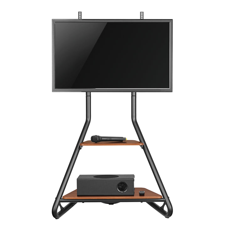 Maclean MC-455 Freestanding Corner TV Stand in Bauhaus Style, Free-standing TV Holder with Two Levels, Made of Wood, Load Capacity up to 10 kg, TV Mount up to 40 kg, 37-75'', Max. VESA 600x400, Max. Height 1460mm