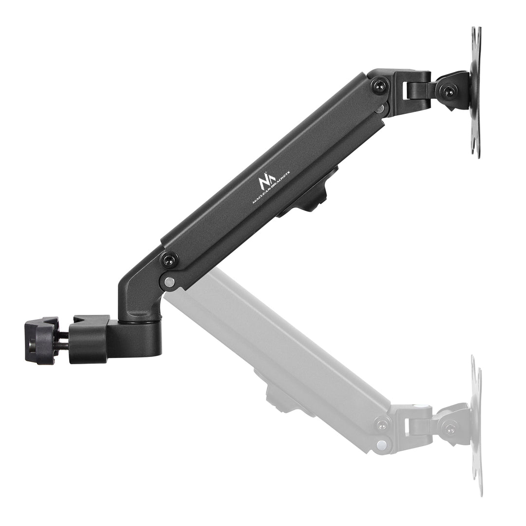 Maclean MC-459 Monitor Holder 17"-27" Pole Mount Arm 28-60mm Full Motion Flat & Curved Screens 7kg VESA 75x75 100x100 Swivel Tilt Rotate Universal Monitor Mount