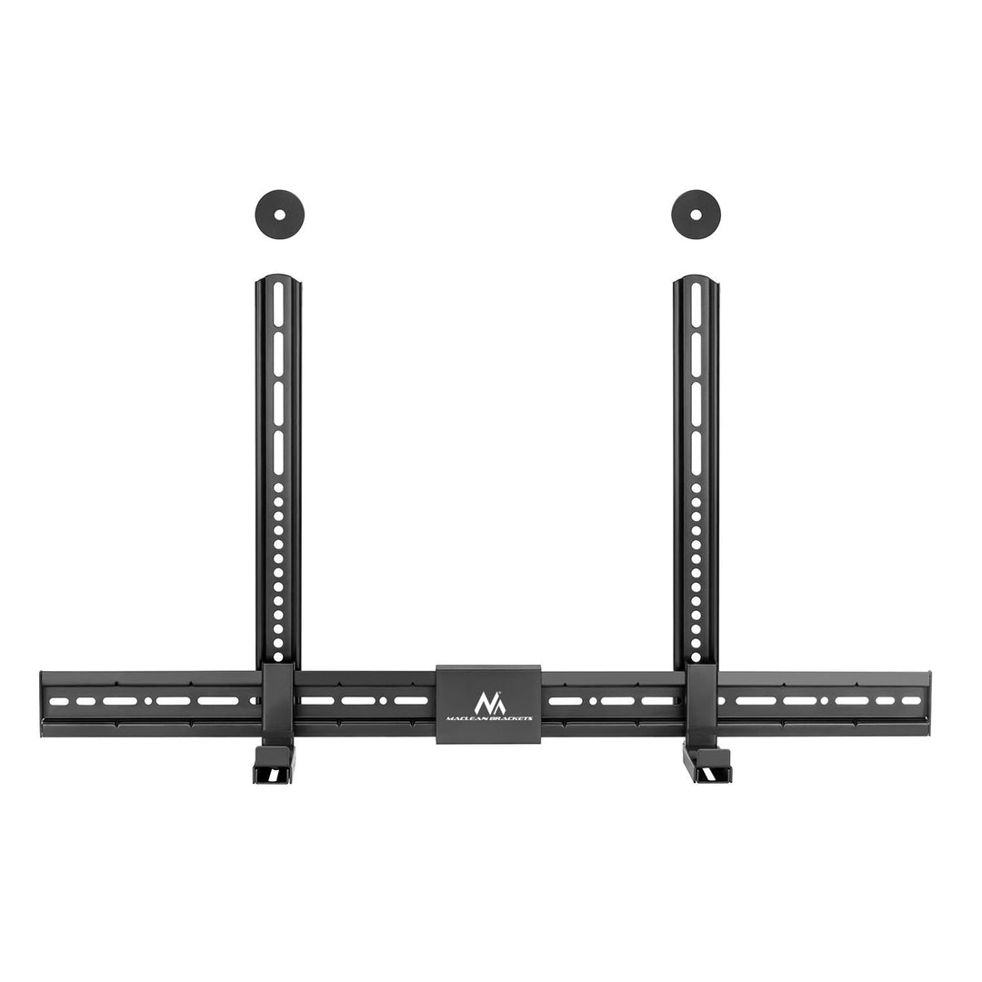 Maclean MC-465 Universal Soundbar Bracket up to 15 kg Speaker Mount for VESA Mounting Under or Over TV or Wall Mounting Adjustable Depth: 86-155 mm