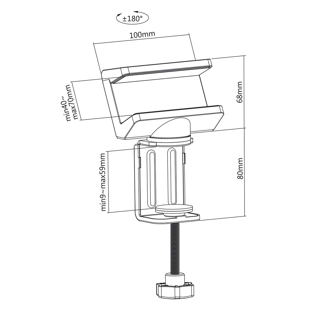 Support de bureau Maclean pour multiprise, blanc, 40-70mm, MC-470W