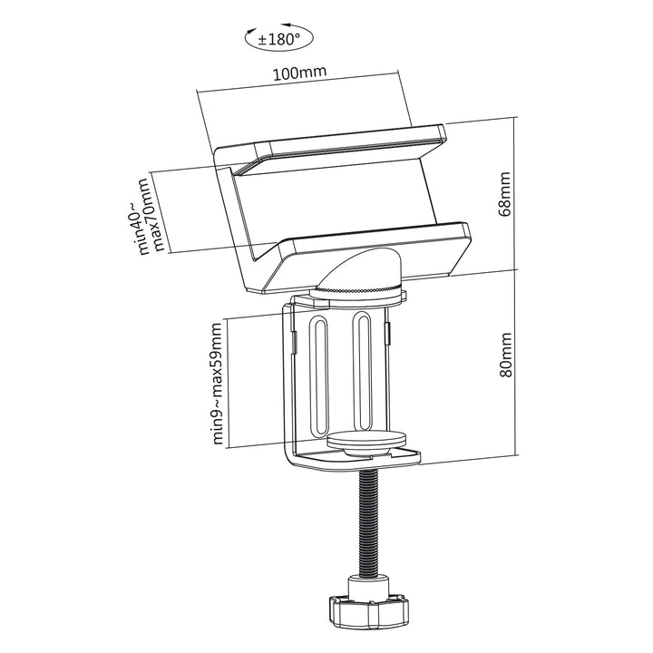 Support de bureau Maclean pour multiprise, blanc, 40-70mm, MC-470W