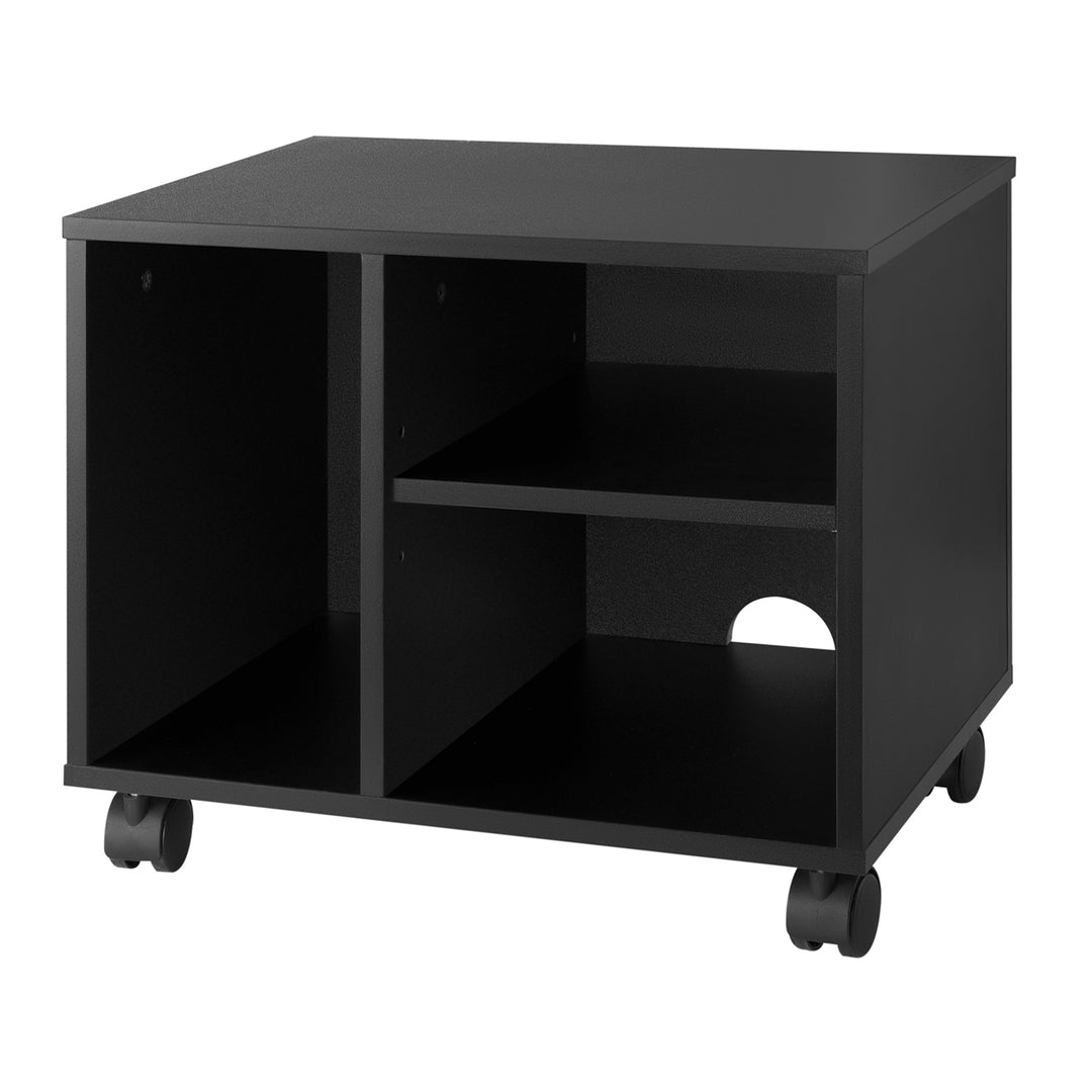 Aktenschrank Bürodatenschrank, Zwei Ablagen und ein Fach, Rollcontainer bis 20kg Belastbar 408x315x357mm Schwarz Büroschrank Schwarz