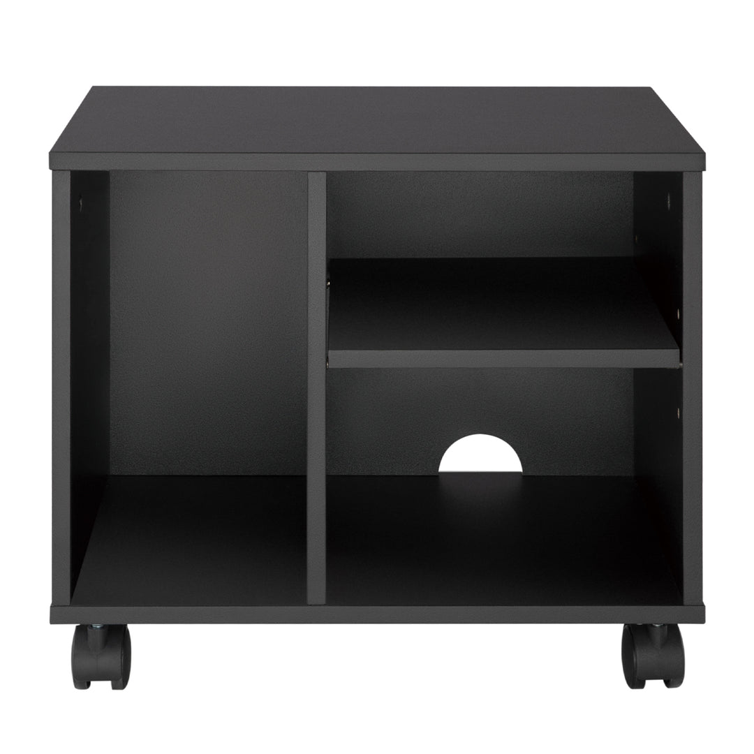 Aktenschrank Bürodatenschrank, Zwei Ablagen und ein Fach, Rollcontainer bis 20kg Belastbar 408x315x357mm Schwarz Büroschrank Schwarz