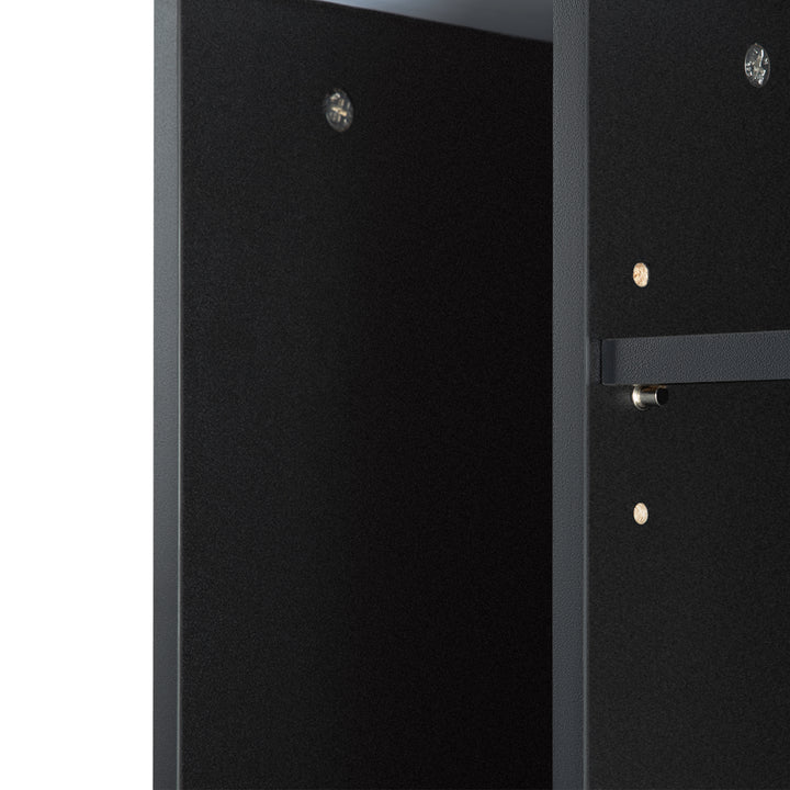 Aktenschrank Bürodatenschrank, Zwei Ablagen und ein Fach, Rollcontainer bis 20kg Belastbar 408x315x357mm Schwarz Büroschrank Schwarz