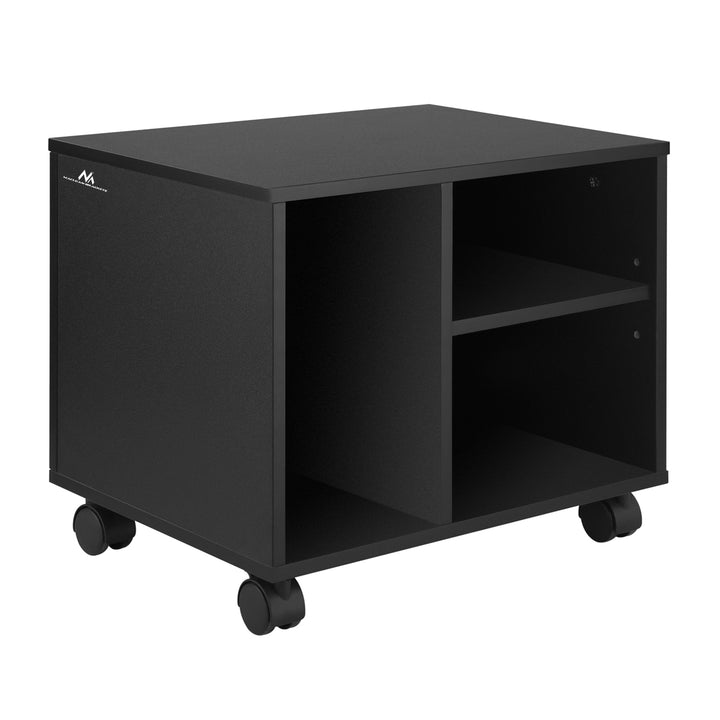 Aktenschrank Bürodatenschrank, Zwei Ablagen und ein Fach, Rollcontainer bis 20kg Belastbar 408x315x357mm Schwarz Büroschrank Schwarz