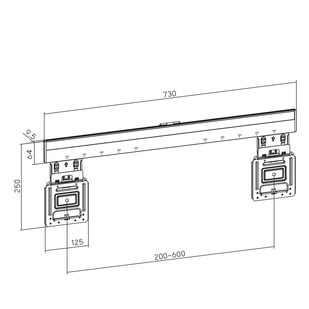 Maclean MC-481 Ultra Flat Slim TV Wall Mount Bracket Holder for 37-80" Flat Curved up to 75kg Max. VESA 600x400 Universal TV Mount Holder