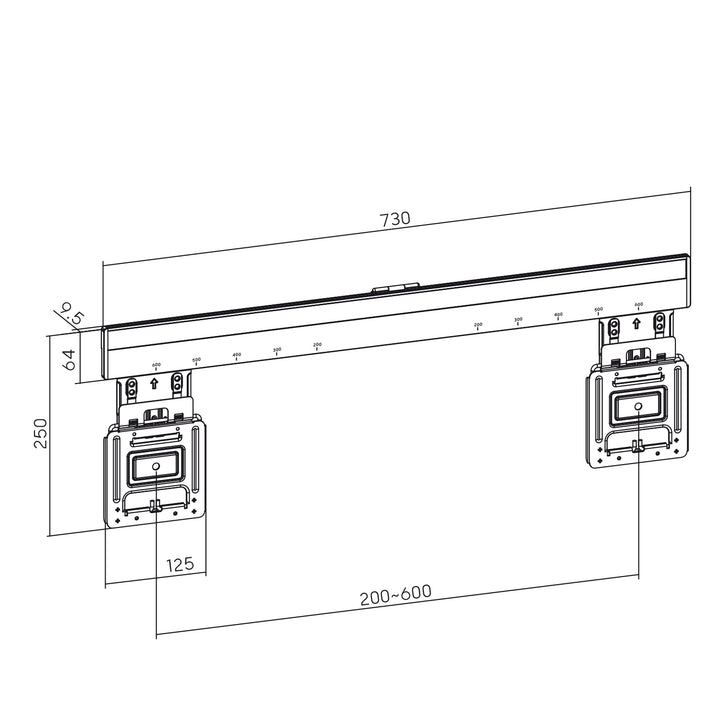 Maclean MC-481 support mural ultra plat pour TV 37-80, max VESA 600x400