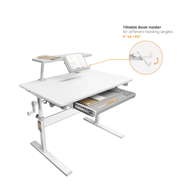 Ergo Office - Kinderbureau - Hoogte verstelbaar - max 40kg 900x600mm - Grijs